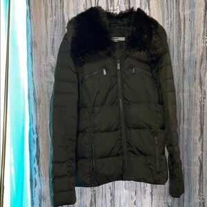 DKNY puffer jacket Women’s Large; dark Loden green